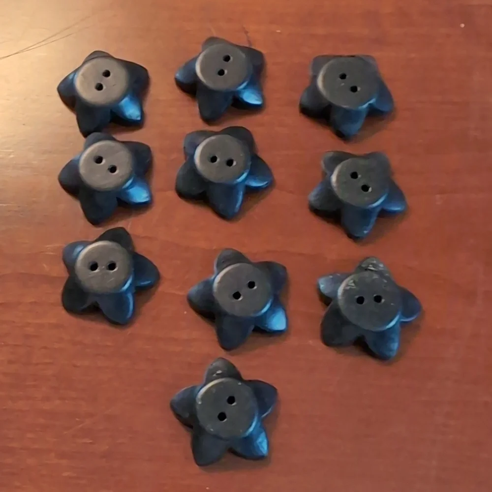 Black Flower Buttons(10) - Picture 2 of 2